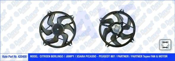 25-3303 Fan Motoru (Su+Klima) Peugeot Partner (5,5f) 1.9 D 460 Watt Klimali 1996-2008